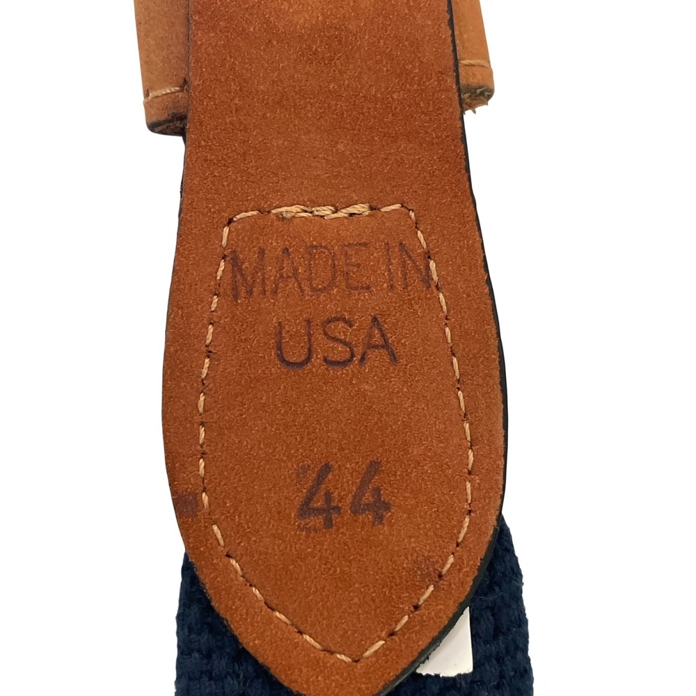 World Wide Sportsman Men Belt Leather Embroidered Sailfish 44 Brown Navy Boating - Picture 4 of 5